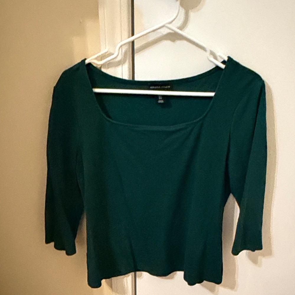 Adrienne Vittadini Forest Green Long Sleeve Top